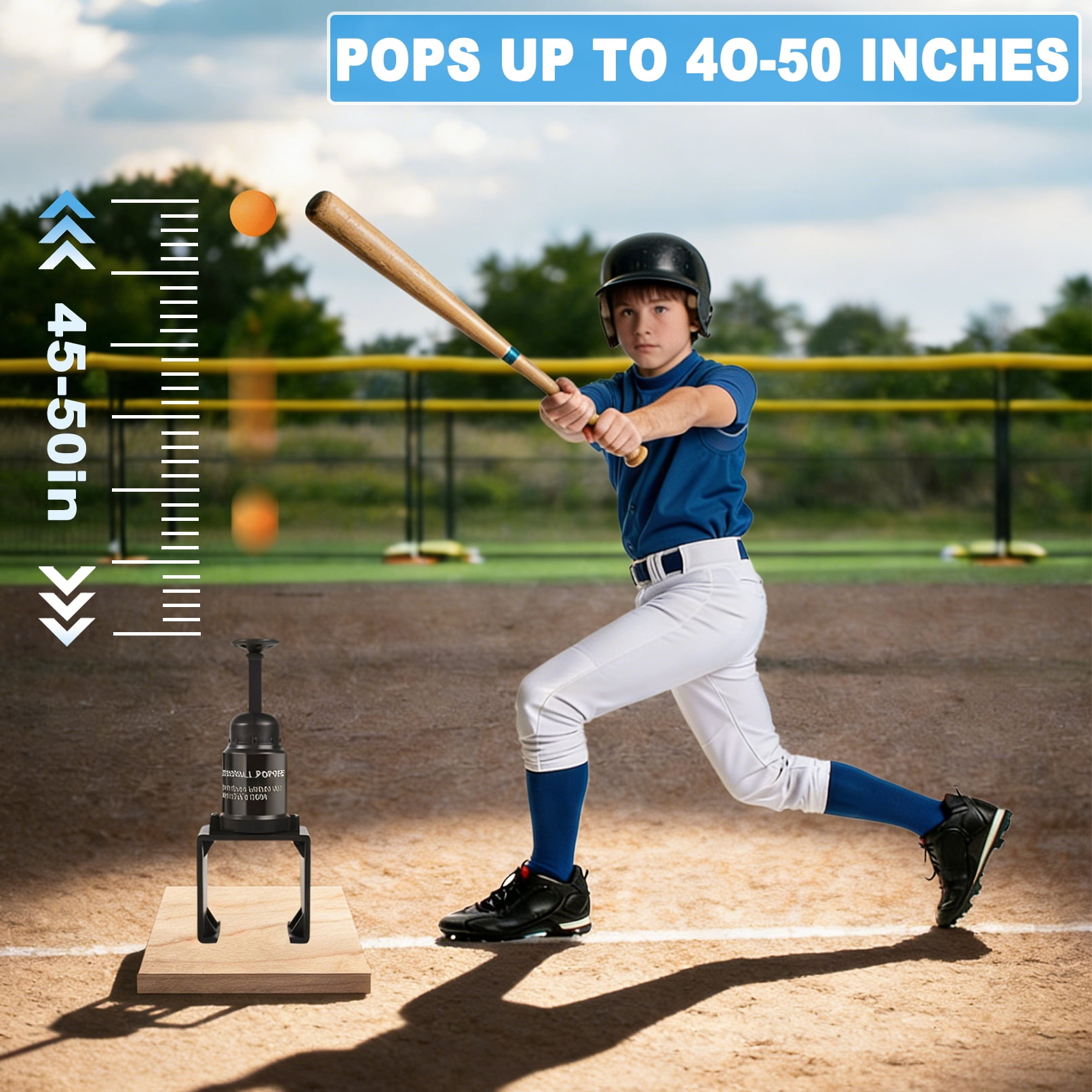 Softball Baseball Popper Training Aid with 4 Softballs