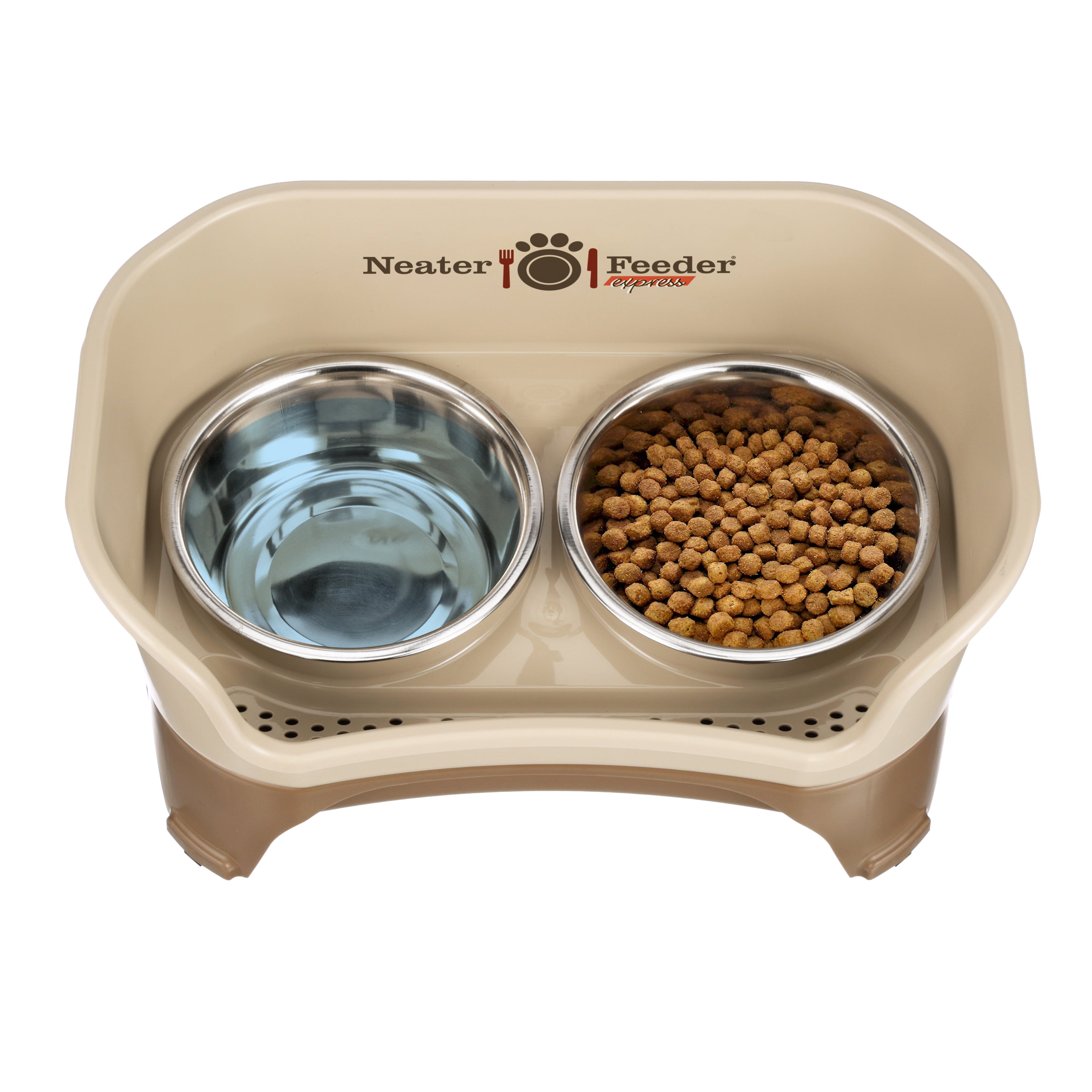 Neater Pets Neater Feeder Express Mess-Proof Elevated Food & Water Bowls for Medium to Large Dogs, Cappuccino