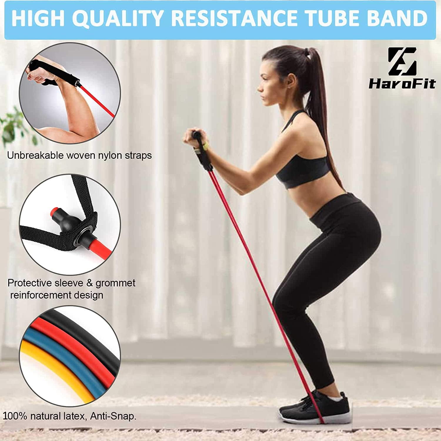 Slim Panda Exercises With Door Resistance Bands Single