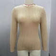 thumbnail image 6 of Qetyuw Ribbed Knit Sweater for Women Slim Fit Long Sleeve Crew Neck Shirts Solid Color Casual Jumper Knitted Basic Sweaters, 6 of 7