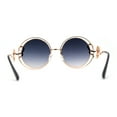 thumbnail image 4 of Womens Serpent Snake Jewel Arm Round Circle Metal Rim Sunglasses Gold Smoke, 4 of 4