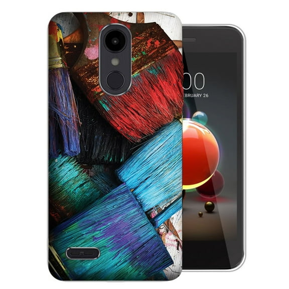 MUNDAZE LG Aristo 3 / 2 / Tribute Dynasty / Zone 4 Paint Brushes Design TPU Gel Phone Case Cover