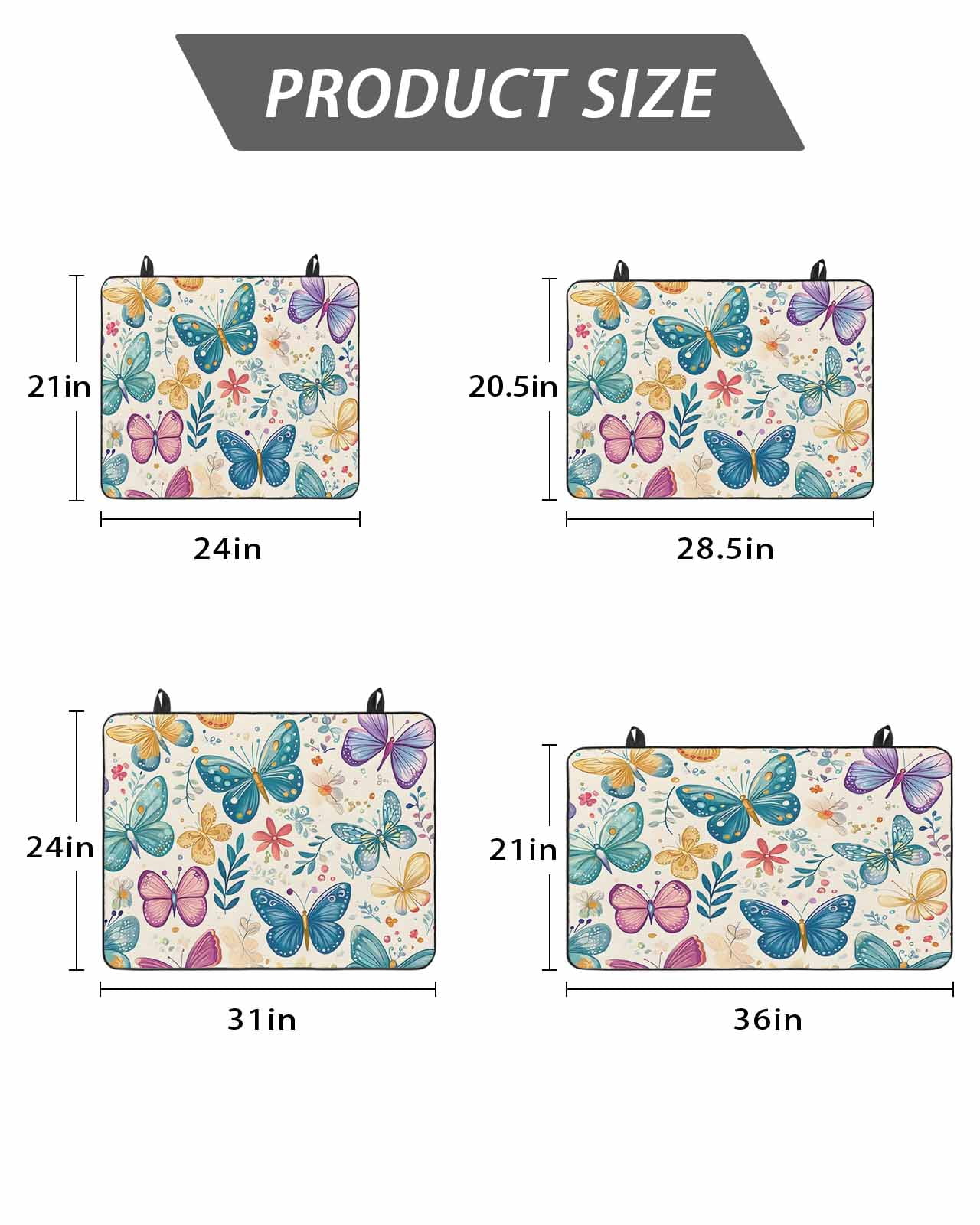 Stove Top Covers for Electric Stove, Spring Butterflies Glass Stovetop Cover Protector, Summer Countryside Leaf Flowers Induction Cooktop Protector Oven Mat for Kitchen Countertop 31"x24"