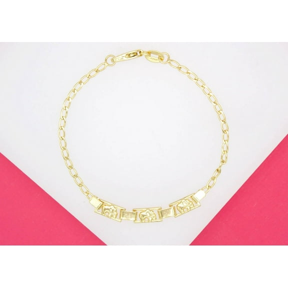 18K Gold Filled Elephant Bracelet