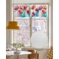 thumbnail image 4 of Colorful Flower Linen Curtain Valance for Bedroom/Bathroom/Kitchen/Office/Living/Dining Room Windows,Abstract Contemporary Spring Botanical Pocket Topper Drapes Decorative Cafe Drapery Panel 54x18, 4 of 6