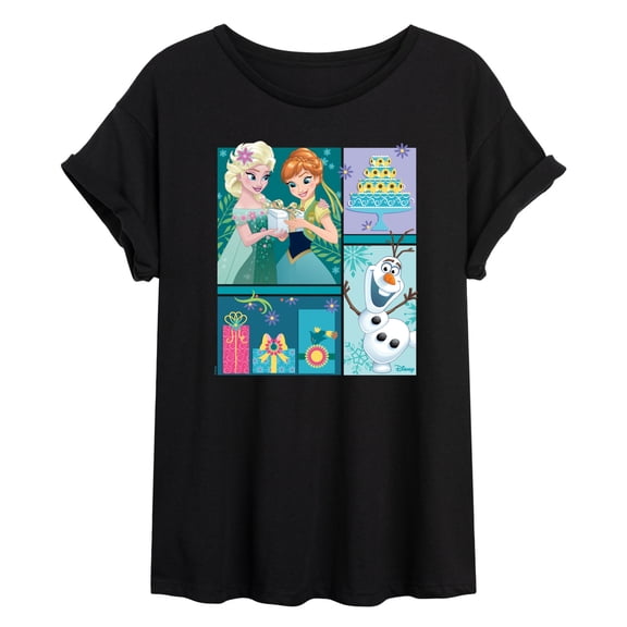 Disney Frozen - Elsa, Olaf & Anna Birthday Celebration - Juniors Ideal Flowy Muscle T-Shirt