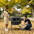 thumbnail image 2 of ZENY 43 Gallon Easy-Turn Dual Chamber Compost Tumbler, Outdoor Rotating Bin for Fast Composting, Black, 2 of 13