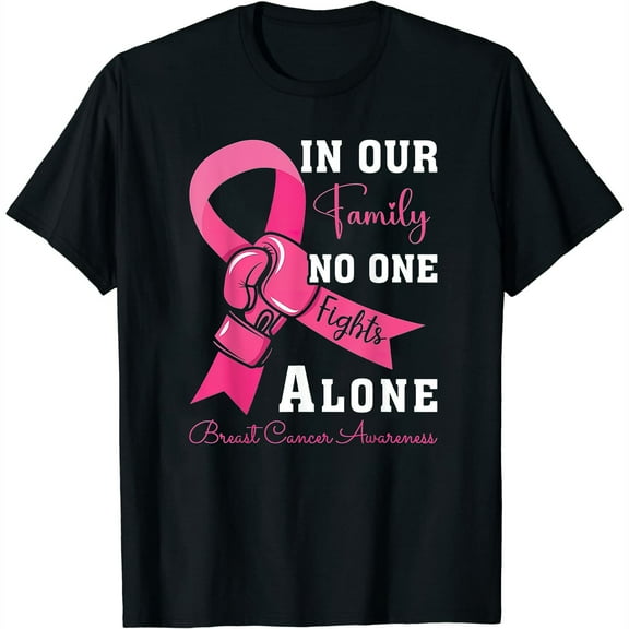 Breast Cancer Support Family Women Breast Cancer Awareness T Shirt Black 2XL