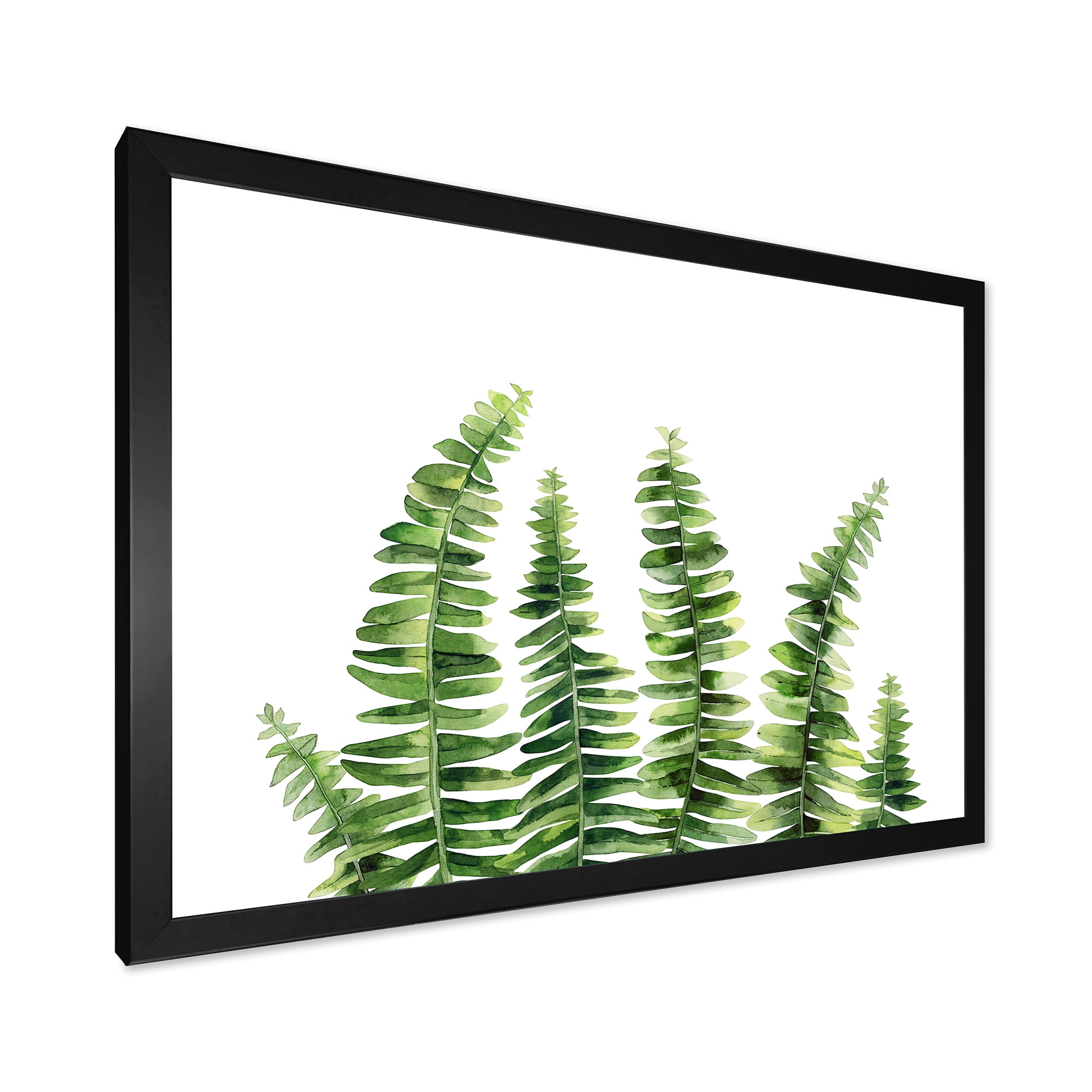 Designart 'Fern Plant Leaves Detail II' Farmhouse Framed Art Print