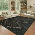 thumbnail image 2 of Garvee 5'x7' Modern Geometric Area Rug Washable Rug, Non Slip Non Shedding Carpet Low Pile Indoor Floor Mats for Living Room Bedroom Home Decor, Black, 2 of 8