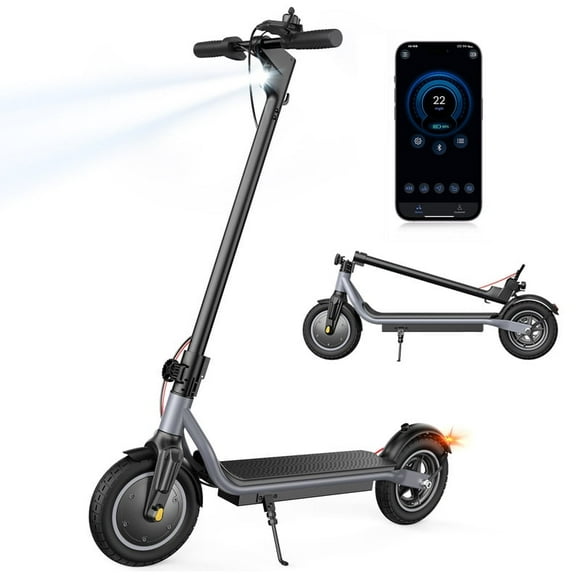iScooter Electric Scooter for Adult,500W Motor,35KM Long Range,35KM/H & 10" Pneumatic tire Folding Commuter Electric Scooter Teens, Superior Performance Smart App & Dual Braking,Gary