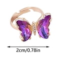 thumbnail image 2 of Weloille 1Pcs Ladies Fashion Gradient Butterfly Ring Opening Adjustable Ring, 2 of 2