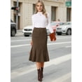 thumbnail image 2 of DARING DIVA Women's Corduroy High Waist Midi Mermaid Skirt with Pockets XL Brown, 2 of 7