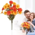thumbnail image 2 of Artificial Mums Fall Flowers for Outdoors, Uv-Resistant Fake Plants for Porch, Garden, Planter, Window Box, Approx. 14X8 Inches, 1 Artificial Flower, 2 of 9