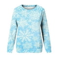 thumbnail image 4 of Jacenvly Womens Tops Fall Long Sleeve Christmas Snowflake Print Sweatshirt for Women Cute Casual Round Neck Sweaters Light Soft Comfortable and Warm, 4 of 4