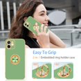 thumbnail image 5 of iPhone 12 Case, iPhone 12 Case with Ring Stand, 360° Rotatable Ring Holder Magnetic Kickstand Shiny Plating Gold Edge Slim Soft TPU Shockproof Protective Cover Case for Women Men, Matcha Green, 5 of 14