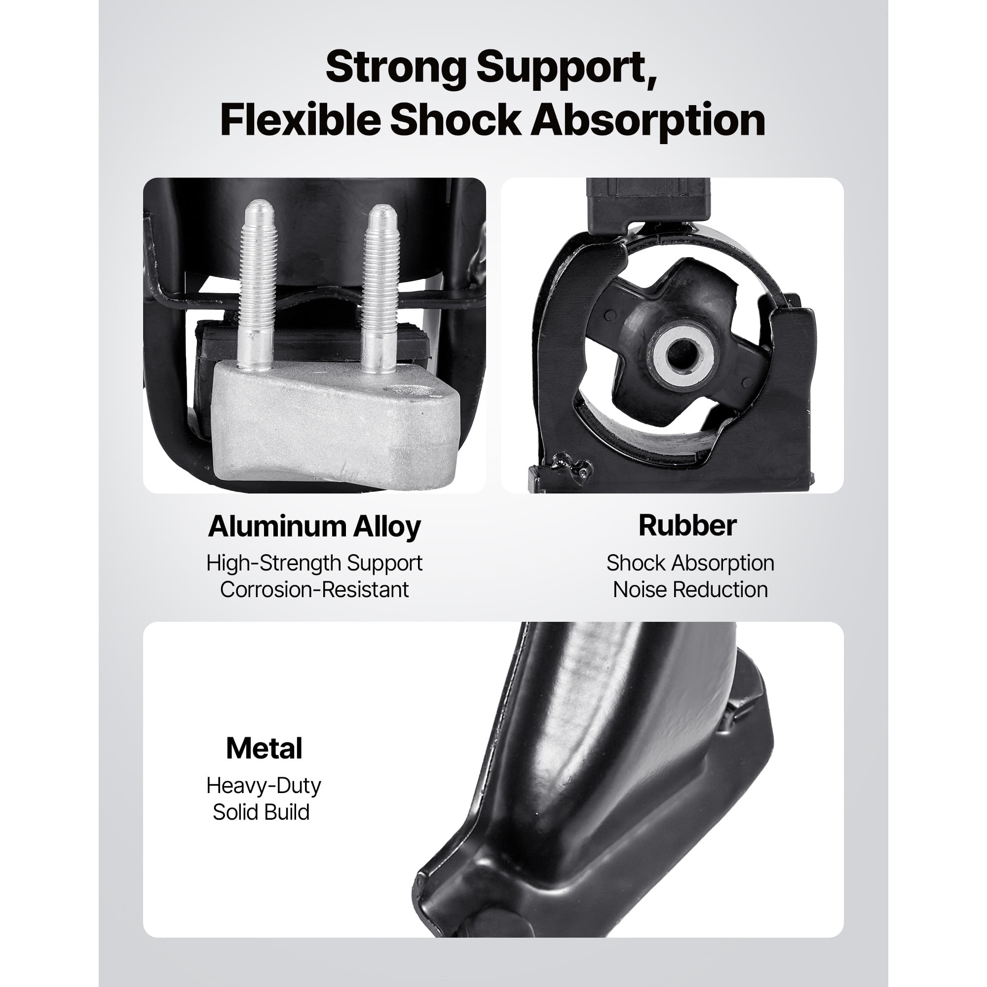 KFFKFF Engine and Transmission Mount Kit Replacement, Set of 4, Compatible with 2003–2008 Toyota Corolla 1.8L L4, Replaces OE# A4220, A4219, A4218, A4221, Provides Reliable Support
