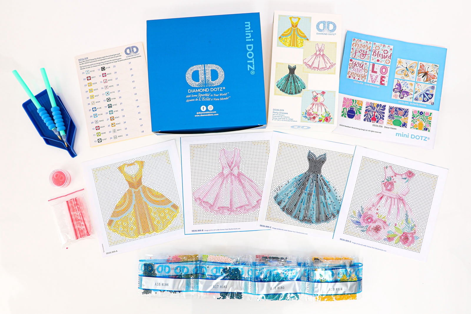 Diamond Dotz Mini Party Dresses Diamond Painting Kits for Adults - Fashion Diamond Art Kits a Relaxing Creative Craft Kit with Dotz Gems 5x5