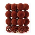thumbnail image 2 of Eolstice Christmas Ball Ornaments, 24 Pcs Flocked Velvet Shatterproof Baubles, Wavy Embossed Solid And Hollow Cut, For Christmas Tree Holiday Decor, 2 of 9