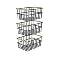 thumbnail image 4 of Oceanstar Metal Wire Organizer Bin Basket with Handles, Set of 3, Black, 4 of 4