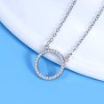 thumbnail image 3 of Women's Open Circle Cubic Zirconia Link Extension Pendant Necklace, 3 of 5