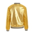 thumbnail image 4 of TTAO Kids Girls Sequins Bomber Jacket Long Sleeve Hip Hop Jazz Modern Dance Coat Performance Tops Outwear Gold 16, 4 of 7