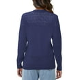 thumbnail image 3 of Uvplove Womens Casual Long Sleeve Cardigan Button Down Soft Open Front Knit Sweater,Navy Blue,M-3XL, 3 of 8