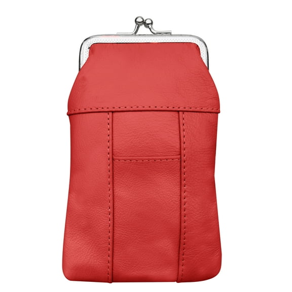 Womens Leather Cigarette Case and Lighter Holder in Choice of Colors By Improving Lifestyles (RED)