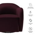 thumbnail image 4 of Swivel Armchair Chair, Red, Velvet, Living Room Lounge Cafe Lobby Hospitality Restaurant, Modern Contemporary, HB37314, 4 of 9