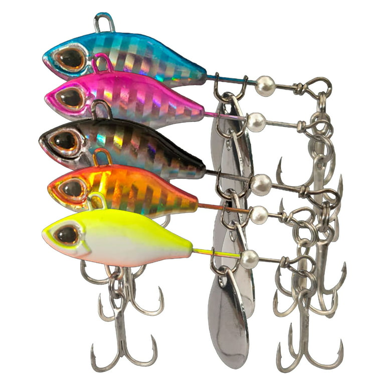 Visland 5pcs Spinner Lures Baits, Bass Trout Salmon Hard Metal Rooster Tail Fishing Lures Kit, Other