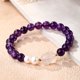 thumbnail image 2 of Pulsera de amatista para mujer con cuentas de cristal moradas de 8 mm, 2 of 2