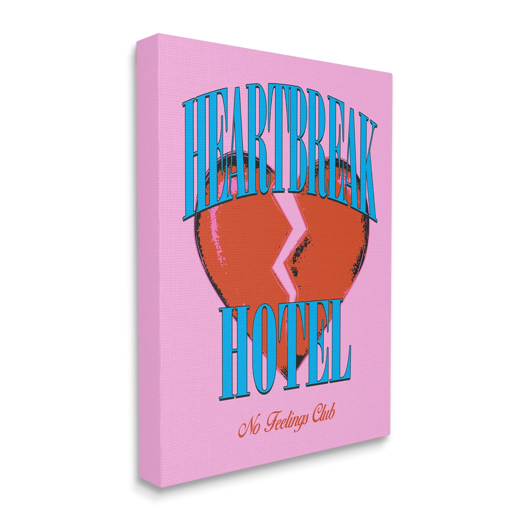 Stupell Industries Vintage Heartbreak Hotel Typography Painting Gallery Wrapped Canvas Art Print Wall Art, 30 x 40