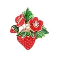 thumbnail image 1 of Hearth & Gear Oil Drop Strawberry Brooch Alloy Fruit Brooch Fashion Clothing Pin Designer Brooch Large Rhinestone Brooch Pin Locking Backs Pin Back Button Cute Fashion Pin Craft Pearls And Rhinestones, 1 of 7