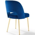 thumbnail image 4 of Maklaine 19.5" Modern Velvet Dining Side Chair in Gold/Navy (Set of 2), 4 of 4