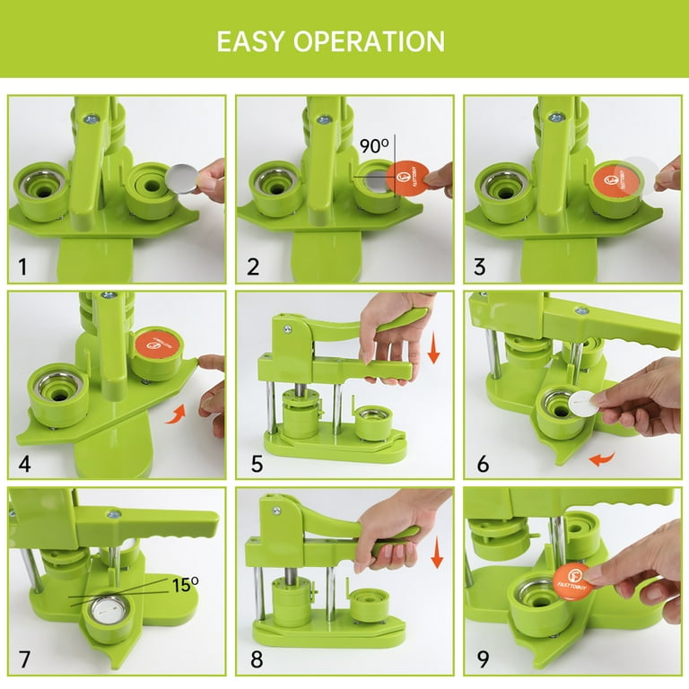 FASTTOBUY Button Maker Machine,1.5 Inch Badge Maker 37mm Pins Punch Press Machine with 405pcs Button Parts & Circle Cutter