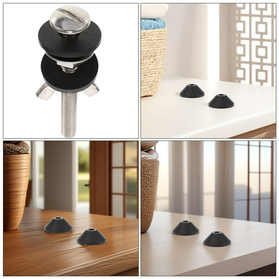 IBASETOY 12Pcs Toilet Tank Rubber Washers Black Conical Bolt Seal Kits Easy Installation Leak Proof