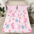 thumbnail image 2 of Manfei Pink Kawaii Axolotl Full Size Sheets, Cute Cartoon Animal Bed Sheets, Teens Boys Girls Kids Sheet Sets, Ultra Soft Home Decor, 4-Piece, 2 of 7