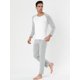 thumbnail image 4 of Conjuntos de pijama de salón para dormir con mangas largas y raglán de algodón para hombre gris XL Unique Bargains Pijama, 4 of 5