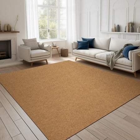 Koloko Outdoor Runner Rug Indoor Non-Slip Long Rugs Custom Size Carpet Runners with Rubber Backing Mat for Hallway Kitchen Entryway Garage Laundry Light Brown 6ft x 10ft