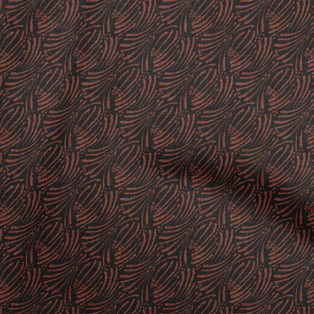 oneOone Viscose Chiffon Brown Fabric Abstract Fabric For Sewing Printed Craft Fabric By The Yard 42 Inch Wide
