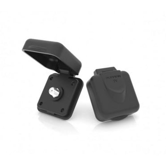 Lippert Components 381608 Receptacle Furrion Outdoor Use; Square Shape; Cable TV Miniature Inlet; Single Receptacle; Black; Fiber Filled UV Stabilized Polyester And Plastic; With Cover