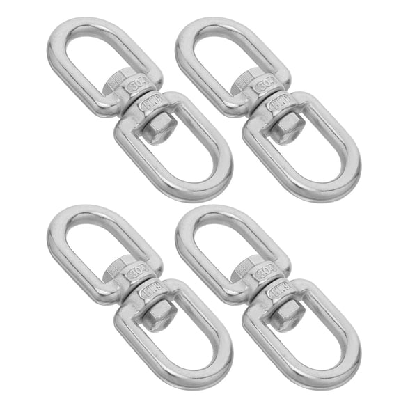 Garneck 4pcs Heavy Duty Stainless Steel Double Eye Swivel Hooks Rotational Hanging Device for Porch Swings Hammocks Tree Straps Smooth Operation and Outdoor Hardware