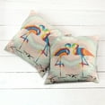 thumbnail image 2 of Ambesonne Flamingo Throw Pillow Cover 2 Pack, Valentines Funky Birds, 16", Multicolor, 2 of 6