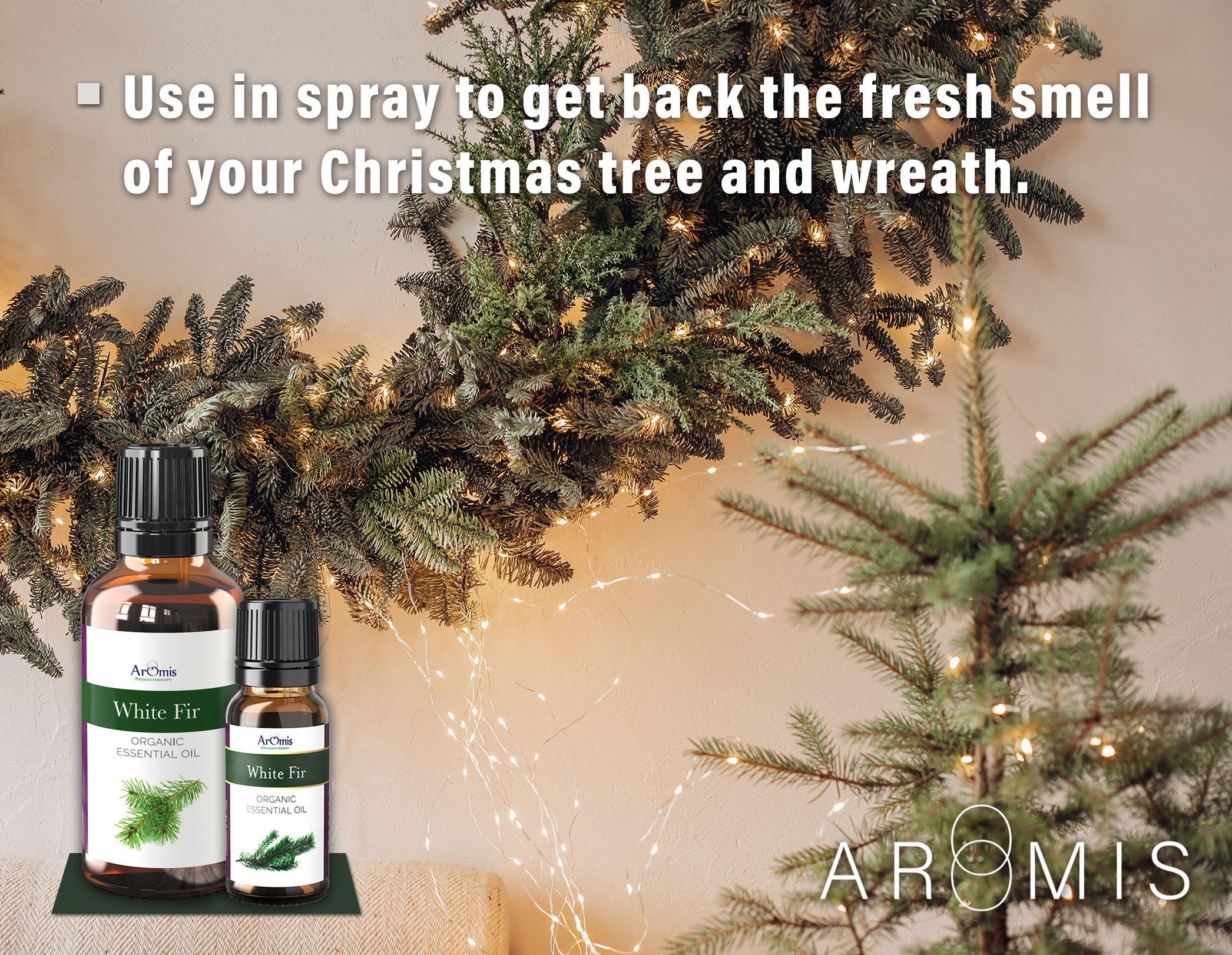 ArOmis Organic White Fir Essential Oil - USDA Certified - 100% Pure Therapeutic Grade - 10ml (.34 fl oz), Premium, Undiluted, Oils for Aromatherapy Diffuser