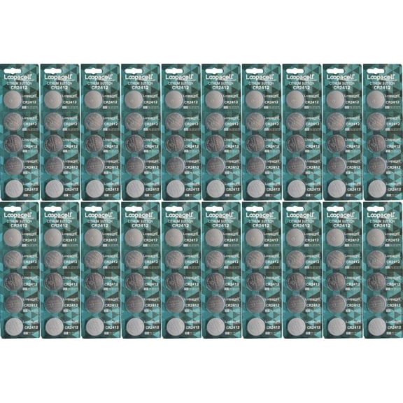 Loopacell CR2412 CR 2412 Lithium 3V Batteries 100 Pack