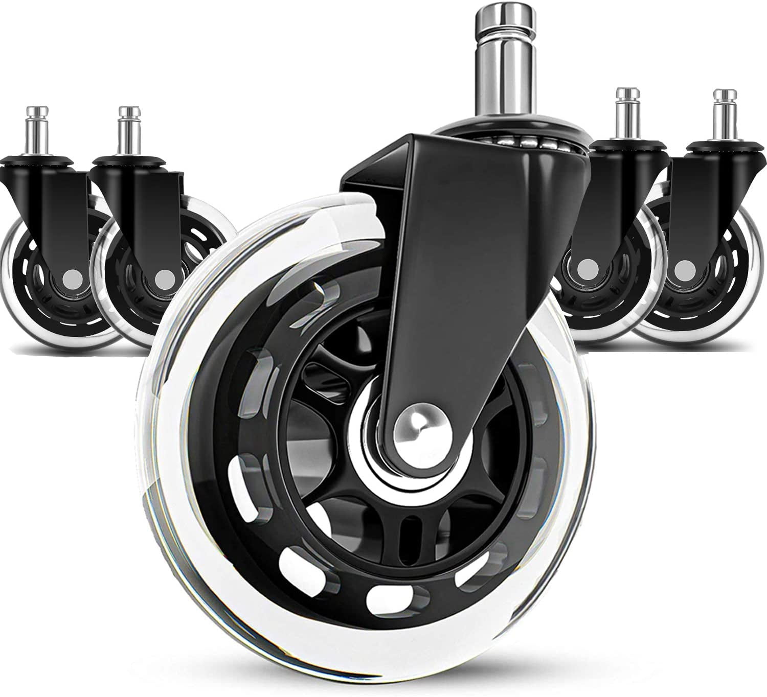 LPHY Office Chair Caster Wheels (Set of 5) - 3'' Smooth Rolling Heavy ...