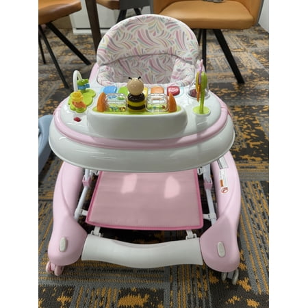 Compact Baby Walker Foldable Infant Walker, Push Learning Walker with Adjustable Speed Control
