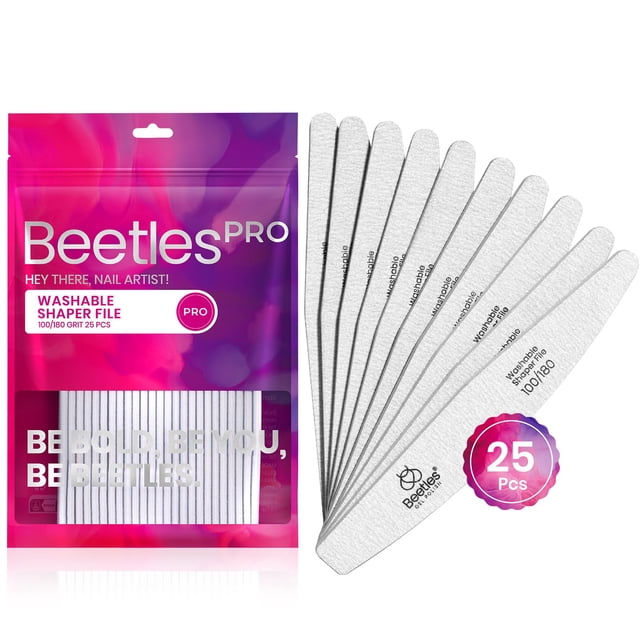 Amortiguador de uñas Nail File Beetles, lavable, 2 en 1, con arena gris cebra