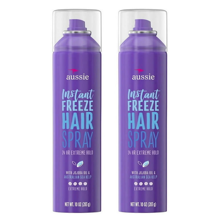 Aussie Instant Freeze Hairspray with Jojoba Oil & Sea Kelp, 10.0 oz - Pack  of 2 
