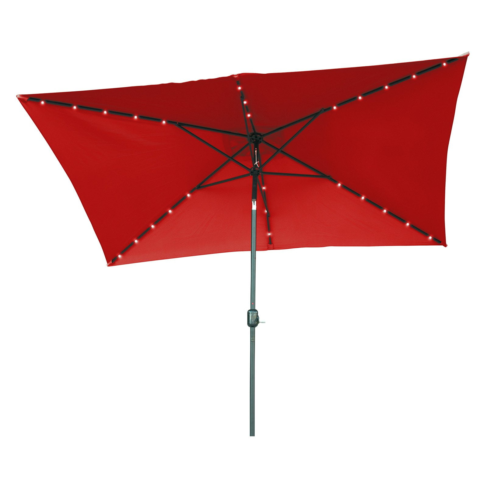 Rectangular Solar Powered LED Lighted Patio Umbrella 10' x 6.5' By Trademark Innovations
